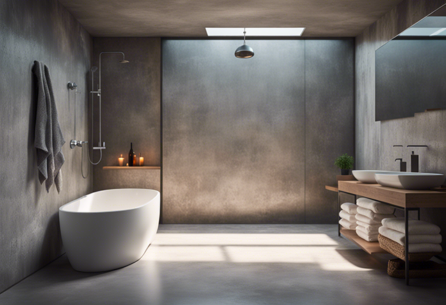 béton ciré sur carrelage douche